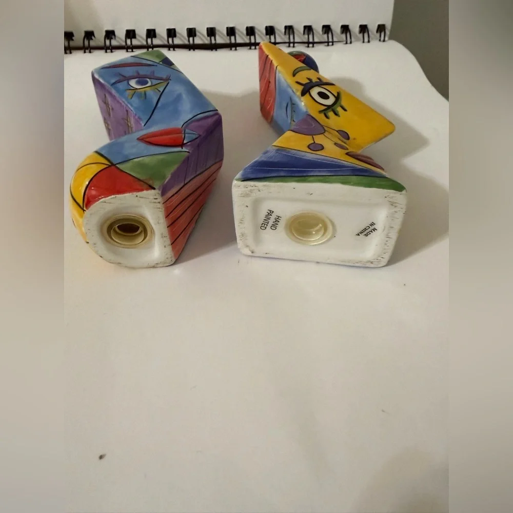 Rare Muzeum Picasso Style Cubist Male Female Salt & Pepper Shakers